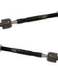 Front Inner Tie Rod End Linkage Kit 2pc For Rio Accent Hyundai LH RH OE Grade Steering Rod Replacement Complete Inner Tie Rods Set Durable Easy Install Mechanics Choice, pair of black steel tie rods