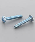 Two Number 8-32 X 1-1/4 Inch Truss Head Phillips Machine Screws with zinc finish, ideal for framing and DIY projects.