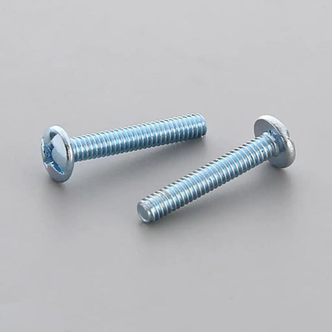 Two Number 8-32 X 1-1/4 Inch Truss Head Phillips Machine Screws with zinc finish, ideal for framing and DIY projects.