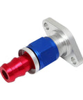 Heavy Duty Turbo Oil Drain Flange Kit Made From High Strength Steel For T3 T4 GT Series With Gasket And Screws To Stop Ooil Leaks And Boost Engine Performance For Your Car, red and blue
