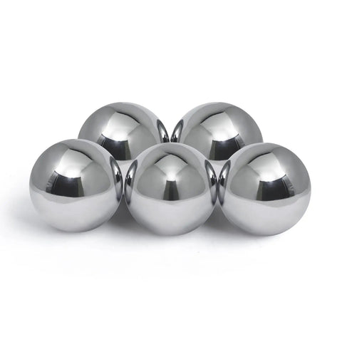 Dead On Precision GCr15 Chrome Alloy Steel Ball Bearings One Inch Diameter Super Grade G16 Deep Groove Design in a cluster.