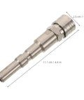 Save Time On Yard Work With This Straight Up Stainless Steel Pressure Washer Quick Connect Coupler Featuring A Super Fast Quarter Inch Male Garden Hose Adapter That Snaps On Tight To Any High Pressure Car Wash Gun, stainless steel, 1/4 inch size.