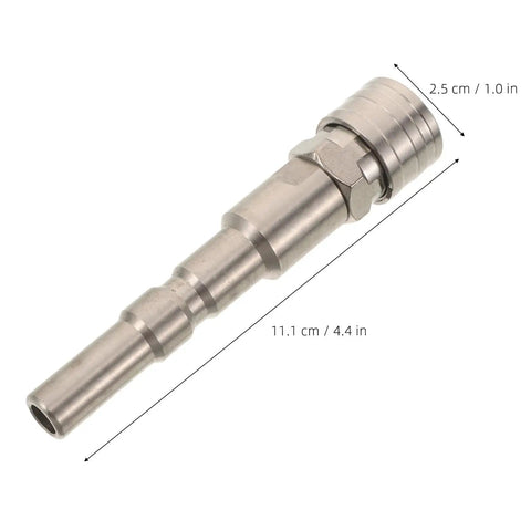 Save Time On Yard Work With This Straight Up Stainless Steel Pressure Washer Quick Connect Coupler Featuring A Super Fast Quarter Inch Male Garden Hose Adapter That Snaps On Tight To Any High Pressure Car Wash Gun, stainless steel, 1/4 inch size.