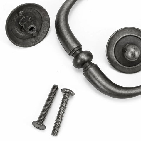 Vintage Style Bail Drop Cabinet Pulls 3.25 Inch Center Spacing 82mm with screws, Antique Dark Brass Bronze Oil Rubbed Finish