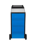 Heavy Duty Rolling Tool Cart For Busy Professional Mechanic Shops Featuring Tough As Nails Swivel Casters with blue side panels.