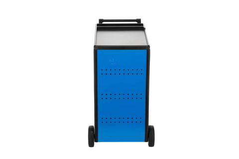Heavy Duty Rolling Tool Cart For Busy Professional Mechanic Shops Featuring Tough As Nails Swivel Casters with blue side panels.