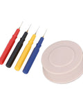 Watch Repair Oiler Kit With Four Plastic Oilers In Four Sizes, Oiler Pen Needles And One Oil Cup displayed, for watchmakers and DIY repairs