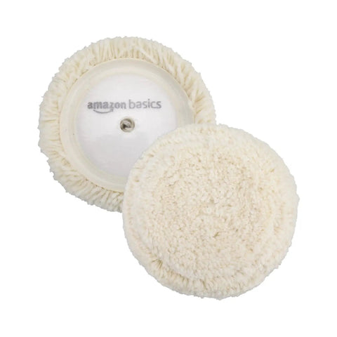 8 Inch Wool Buffing Pads Set For Compound Cutting And Polishing, 3 Pack, A Go To Kit For Cutting Buffing And Polishing, overhead view
