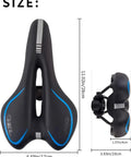 Comfy Gel Memory Foam Bike Seat For Men And Women, Waterproof Soft Saddle dimensions with reflective safety stripes