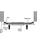 Diagram of Universal Mounting Bracket Plate Frame With Extendable Hanger Bars For 2 Inch 4 Inch And 6 Inch Recessed Canless Downlights.