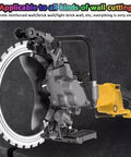 Premium Heavy Duty Electric Concrete Circular Saw Delivering Water Fed Dust Suppression And High Speed Ring Blade For Knockout Granite Cuts and Wall Chasing Projects With Durable Carry Case showing the saw's powerful ring blade and electric motor.