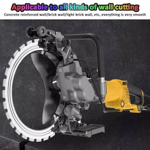 Premium Heavy Duty Electric Concrete Circular Saw Delivering Water Fed Dust Suppression And High Speed Ring Blade For Knockout Granite Cuts and Wall Chasing Projects With Durable Carry Case showing the saw's powerful ring blade and electric motor.