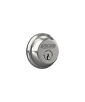 B60N625 Deadbolt With Exterior Keyed Lock And Interior Thumb Turn ANSI Grade 1 Security Maximum Kick In Resistance Bright Chrome Finish Tough As Nails For Exterior Doors