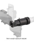 Adjustable Scope Camera Adapter For Phones with universal smartphone mount and quick twist lock, close-up on rotating knob.