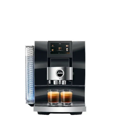 Next Level Automatic Coffee Maker Featuring Hot And Cold Brew Options Smart Touchscreen Interface And Built In Grinder For Barista Style Morning Drip Vibes front view with two coffee cups