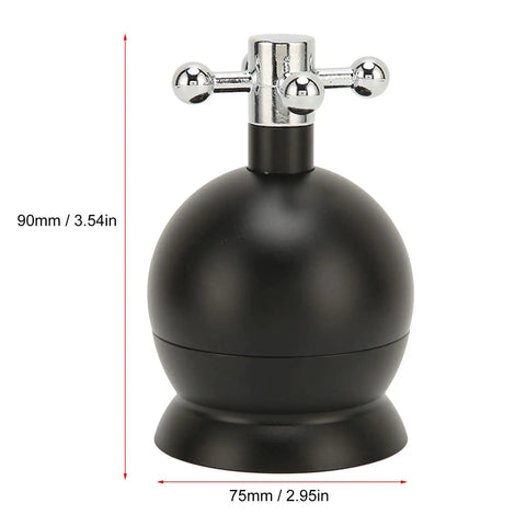 Pro Level 58mm Coffee Powder Distributor And Espresso Stirrer Tool Featuring Adjustable Height Dial Built From Food Grade Metal For Smooth Barista Extraction Plus Even Ground Bedding In Dope Gloss Black, 90mm height.
