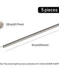 Heavy Duty Five Piece 304 Stainless Steel Rod Set 0.125 Inch Diameter 10 Inch Length For DIY Crafts Metalworking And Industrial Projects