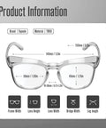 Detailed dimensions of 4 Pack Dope Anti Fog Safety Glasses For Men And Women With 1.5 Diopter ANSI Z87.1 Protective Eyewear