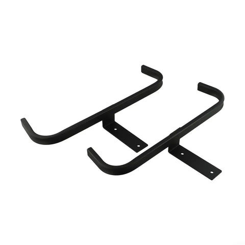 Steel Wall Mount Rack For Backpack Sprayers And Leaf Blowers Heavy Duty Garage Organizer Shelf, side view, set of 2 hooks