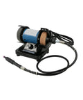 Top Shelf Mini Bench Grinder With Quick Adjust Speed Dial For Smooth Polishing And Fine Sanding On Jade Jewelry Engraving Tasks, close-up view.