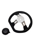 270mm 3 Spoke Steering Wheel for Go Karts and Off Road Vehicles PU Foam Comfortable Grip Metal Core Universal 3 Hole Mount Ideal Replacement
