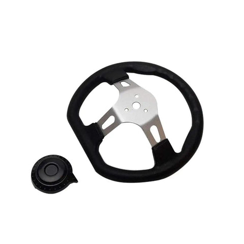 270mm 3 Spoke Steering Wheel for Go Karts and Off Road Vehicles PU Foam Comfortable Grip Metal Core Universal 3 Hole Mount Ideal Replacement