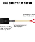 High quality flat Heavy Duty Spade Shovel with Wooden D Handle for digging and edging, square flat blade, 45 inch