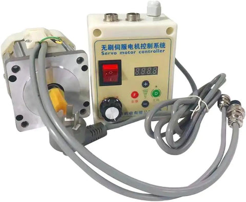 750W Silent Brushless Servo Motor With Speed Controller For Belt Sander And DIY Lathe, showing control panel and cables.