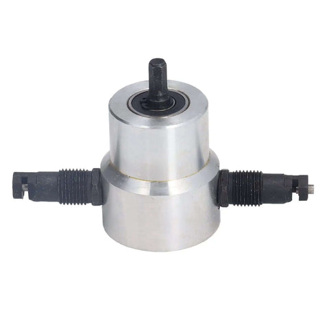 Double Head Sheet Metal Nibbler Cutter Multi Tool showing aluminum alloy build for auto repair and metal fabrication.