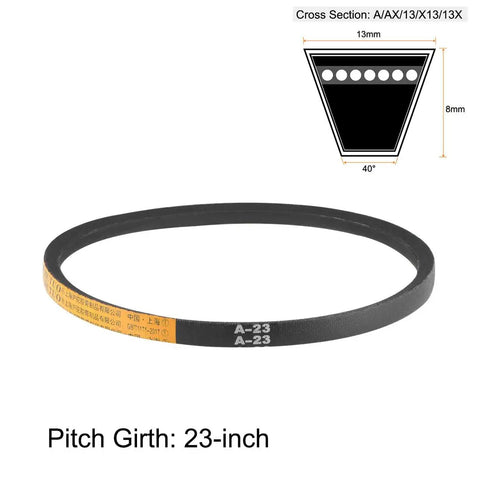 Two Pack A23 V Belt Set 23 Inch Pitch A Section Rubber Drive Belt Neoprene Oil Water Solvent Resistant 13mm Wide 8mm Thick