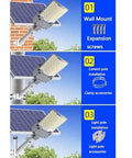 Heavy Duty Solar Street Light With Dang Bright 6000 Lumens and Heckin Wide 320 Degree Coverage installation guide showing mounting options.
