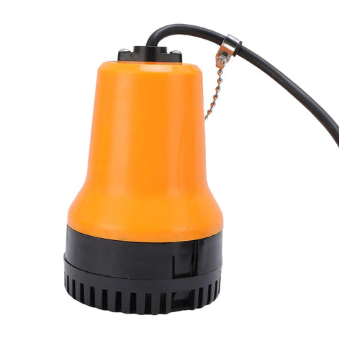 Badass Submersible Utility Pump With Rock Solid Copper Motor 45W 1110Gph Fast Water Transfer, orange ABS body, durable design.