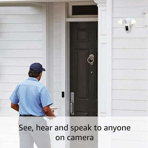 Dual Outdoor Security Camera Pack With Hella Bright Floodlight And Spotlight Cams Battery Operated For Smooth Motion Tracking And Dead Simple App Control Crisp White Build For Backyard Setup