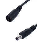 2 Pack DC 12V To 24V Rotary PWM Dimmer Switch For LED Strip Lights showing connector ends with black barrel jack plugs.