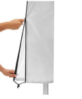 Person using Rotating Washing Line Cover With Waterproof Zip Closure For All Season Outdoor Use And Easy No Fuss One Handed Setup