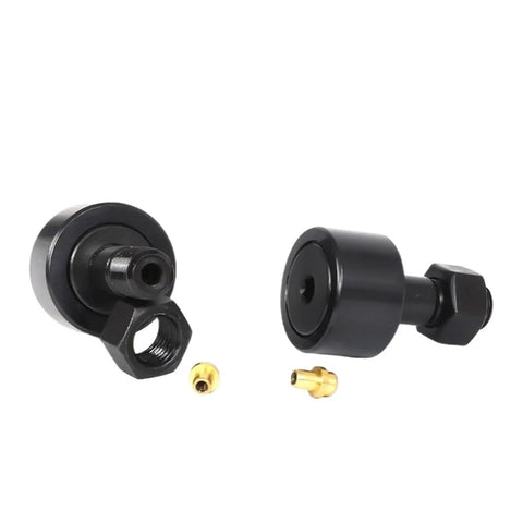 Top Shelf CR8-1R Bolt Roller Bearing Spherical Cam Follower with black alloy steel, designed for heavy machinery use.
