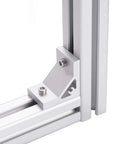 Close-up of aluminum extrusion profile with Twenty Pack One Quarter Inch Twenty Centered Hole Sliding T Nuts For 10 Series T Track Extrusions installed