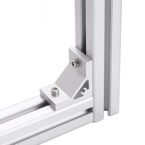 Close-up of aluminum extrusion profile with Twenty Pack One Quarter Inch Twenty Centered Hole Sliding T Nuts For 10 Series T Track Extrusions installed