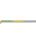 Curve Cut Wood Jigsaw Blades S 75/1.4 K/5, 5 Pack for smooth curves with conically ground teeth, shown individually.