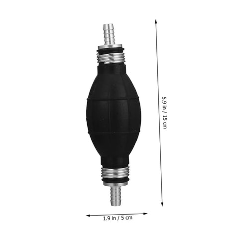 Manual Transfer Pump Siphon For Gas And Other Liquids One Way Hand Pump Portable Lightweight For Cars Lawn Equipment And Water Changes Easy To Use Perfect For Quick Oil Or Fluid Changes Without Fuss. black rubber bulb hand siphon, 5.9 in x 1.9 in
