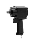 Rugged 1/2 Inch Drive Pneumatic Impact Wrench And Hammer Kit Delivers 610 Nm Of Mean Performance with matte black finish.