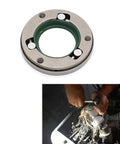 Heavy Duty Atv Starter Clutch With Three Sprag Bearings And Mounting Screws For Cg200 Cg250 Engines Featuring Fifty Five Millimeter Bore And Eighty Eight Millimeter Outer Diameter, showcasing sprag bearings and mounting screws.