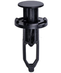 Close-up of a black retainer clip from the 20 Piece Fender Liner And Bumper Cover Grille Retainer Clips Kit For Toyota And Lexus Vehicles