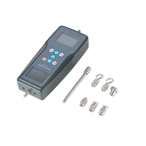 Digital Force Gauge Push Pull Meter With Data Memory Three Measurement Units N Kg Lb Force Range 100 Kgf 980 N 220 Lbf Resolution 0.01 Kgf 0.1 N 0.1 Lbf Built Tough High Precision Force Tester For DIY Lab And Shop, digital display with accessories