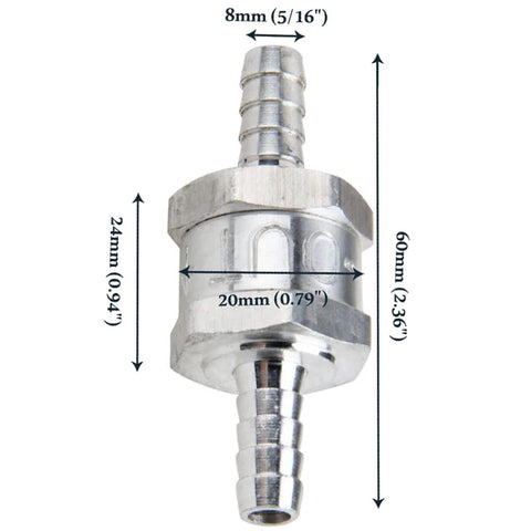 8mm fuel check valve aluminum non return one way