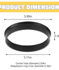 4 Piece Wheel Hub Center Rings 67.1 To 60.1 Mm Plastic Adapter Collar dimensions showing 5.90in width and 1.96in height.