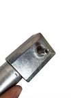 Close-up of 12V DC Worm Gear Motor With Dual Output Shafts Dope Torque JGY370 showing metal gearbox and shaft detail.