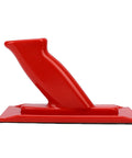 Built Tough Abs Table Saw Push Block With Angled Handle and Rock Solid Textured Grip in bright red for safer wood cutting.