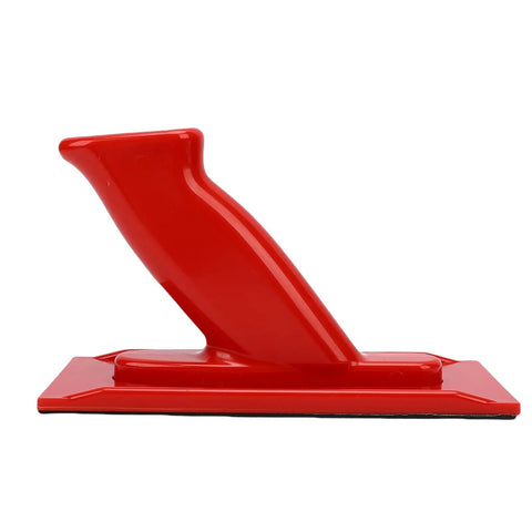 Built Tough Abs Table Saw Push Block With Angled Handle and Rock Solid Textured Grip in bright red for safer wood cutting.