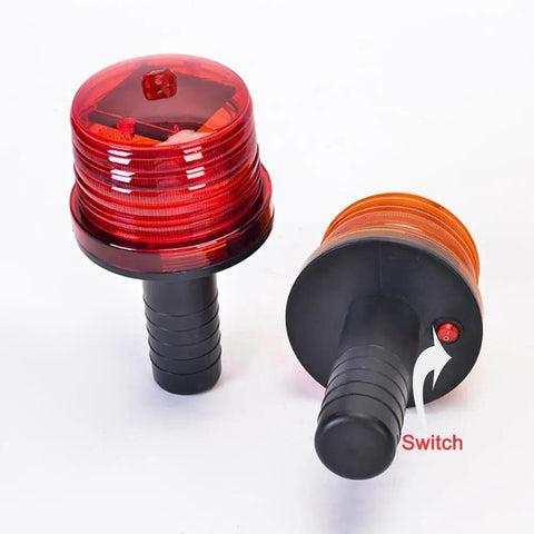 Solar Warning Light Waterproof LED Safety Beacon With Switch Mega Bright Solar Powered For Construction Use, red and orange units